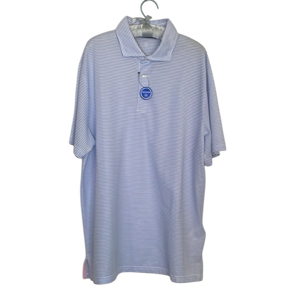 Ralph Lauren Blue and White Striped Pro Fit Polo Shirt sz XL - Picture 1 of 6